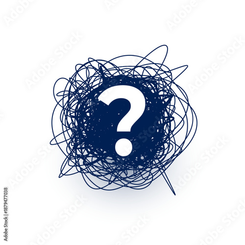 stylish question mark symbol background with scribble mystery