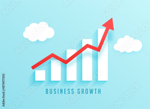 corporate progress chart background with rising up arrow