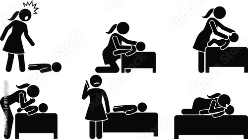 Mother's immediate response and compassionate care after a child's accidental fall