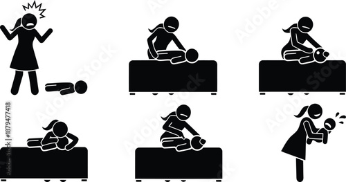 Mother performs crucial first aid and cpr on an unresponsive baby, saving its life from a choking emergency