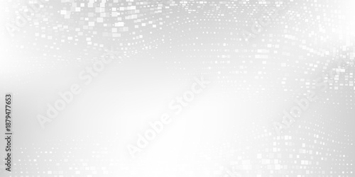 Rectangle dot foil background with metal mirror texture. Chrome gradient surface with light gloss simple