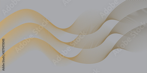 Elegant Gold Banner Background with Abstract Smooth Curves in Luxury Style. Suitable for web banners, templates, cards, covers, awards, sales, events, pages and more eps 10