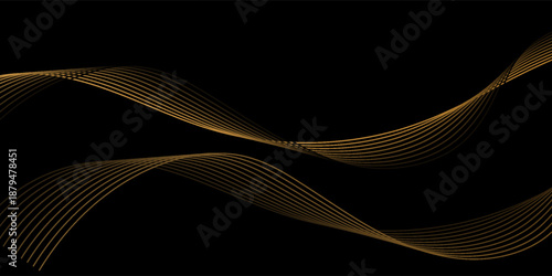 Elegant Gold Background with Abstract Smooth Curves in Luxury Style. Suitable for templates, banners, cards, covers, awards, sales, events, websites, pages and more