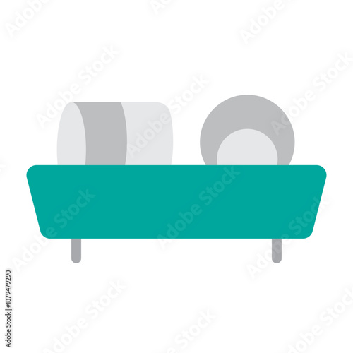 Dish Rack Vector Flat Icon Design