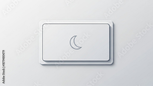 White Light Switch with Moon Symbol on Wall