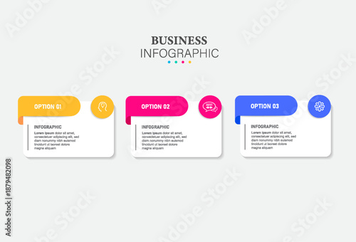 Infographic design with icons and 3 options or steps. Thin line vector. Infographics business concept. Can be used for info graphics, flow charts, presentations, web sites, banners, printed materials