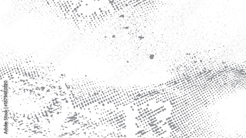 Minimal black and white halftone grunge texture for overlay use. Abstract mild textured grunge background with subtle halftone vector effect. 