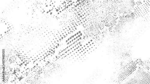Minimal black and white halftone grunge texture for overlay use. Abstract mild textured grunge background with subtle halftone vector effect. 