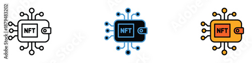 NFT wallet icon vector. secure crypto storage symbol. vector illustration.