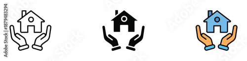 Safe home icon vector. home security, protection, and real estate symbol. vector illustration.