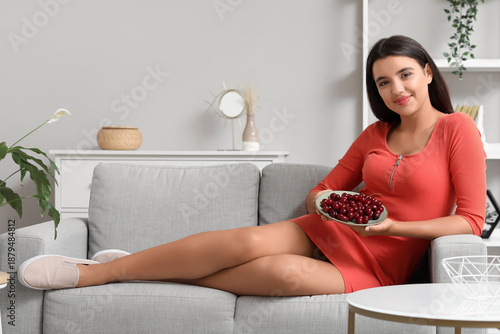 Happy beautiful young woman...
