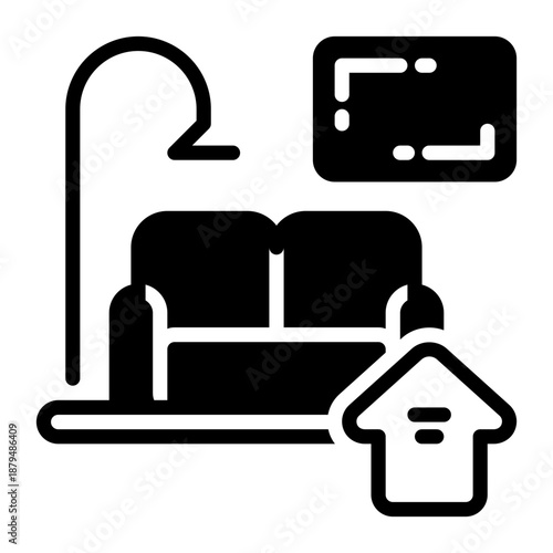living room icon, glyph icon style