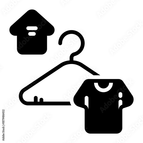 clothes hanger icon, glyph icon style