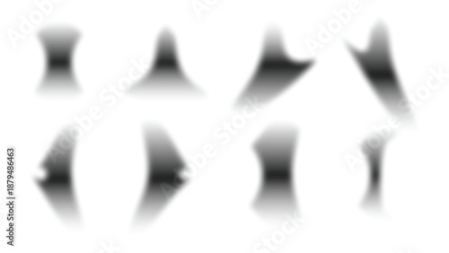 Blurred grayscale reflective shapes transparent