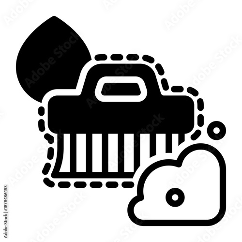 cleaning brush icon, glyph icon style