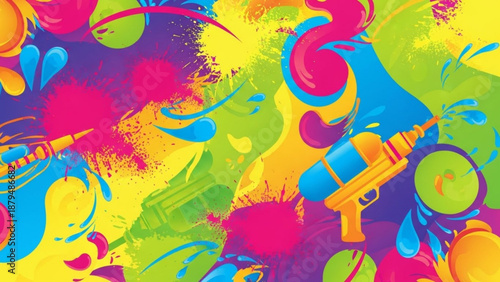 Vibrant Graffiti Art with Spray Paint Can