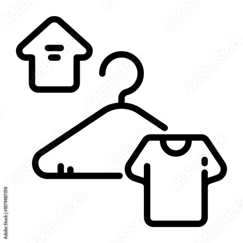 clothes hanger icon, line icon style