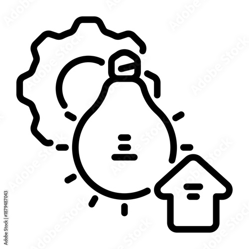 lamp icon, line icon style