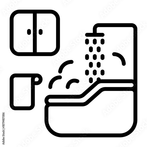shower icon, line icon style
