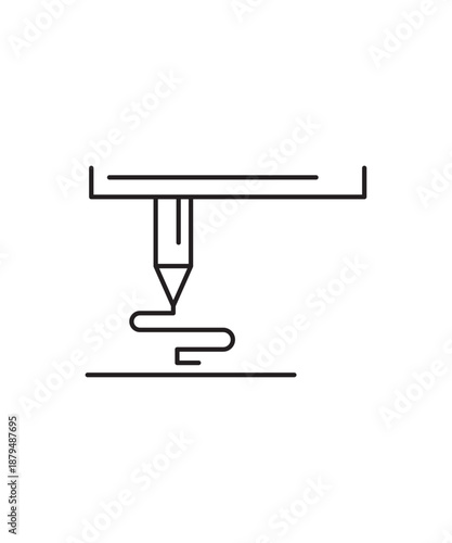 3d printer icon, vector best line icon.