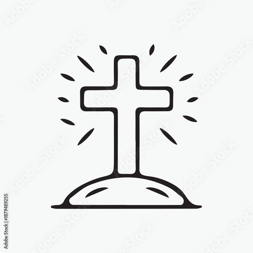 Minimalist Christian Ichthys Fish Symbol Hand-Drawn Religious Icon