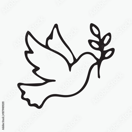 Minimalist Christian Ichthys Fish Symbol Hand-Drawn Religious Icon