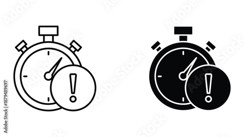 Time is running out with stopwatch and exclamation mark