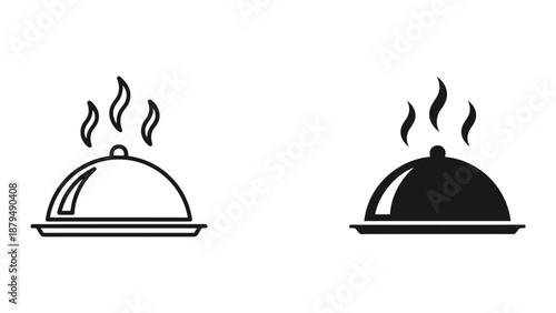 Hot food served under dome cloche