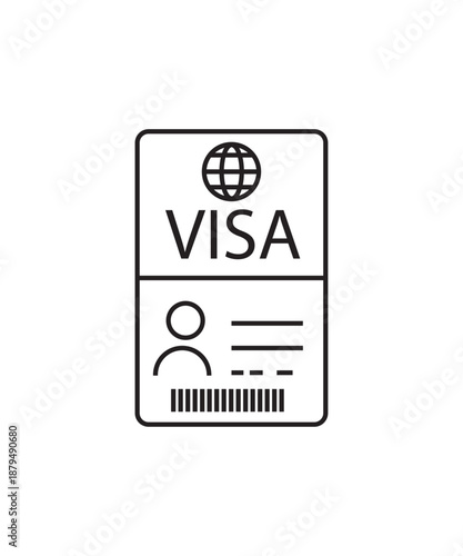 visa icon, vector best line icon.