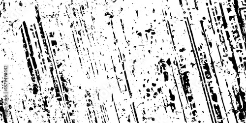 Abstract texture grunge made of diagonal streaks and distressed lines, black ink on a white background. grunge scratch patterns, chaotic linear noise. dirty monochrome pattern of the old worn surface.
