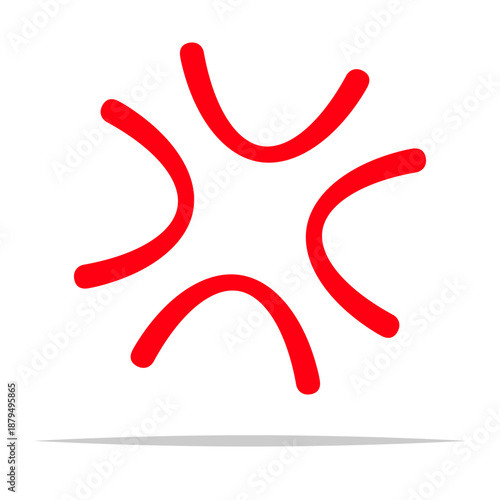 Red anger symbol icon vector isolated illustration