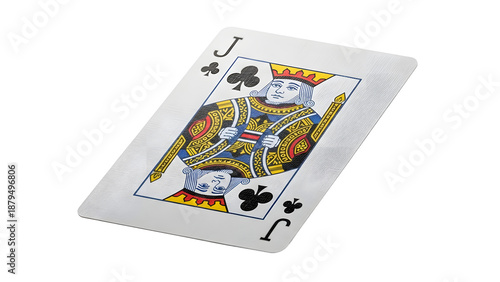 Jack of Clubs Playing Card Isolated