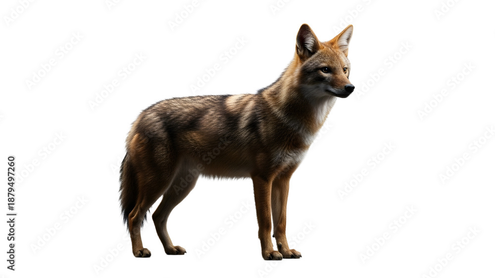 Obraz premium Golden Jackal Standing Isolated