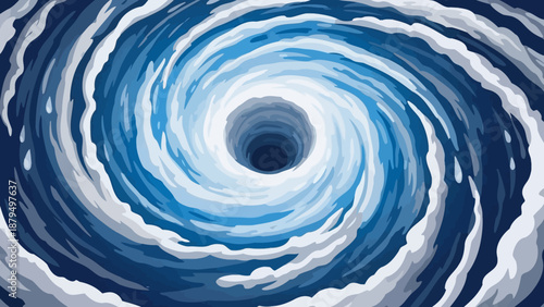 Blue vortex storm eye illustration