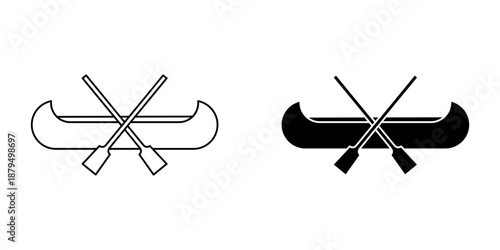 boat kayak Set icon simple, vector illustration on white background