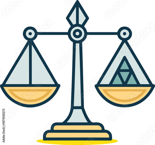 Justice Balance Scale Illustration Representing Law, Fairness, and Legal Equality Concept