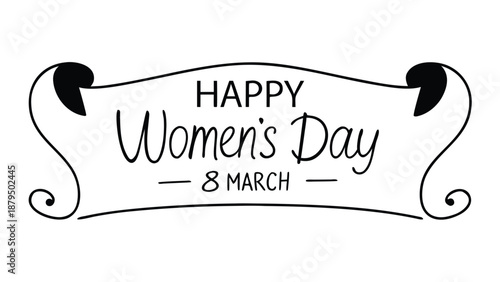 Women’s Day 8 March Minimal Lettering
