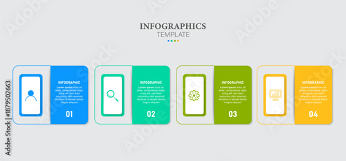 Creative concept for infographic with 4 steps, options, parts or processes. Business data visualization