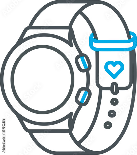 Smartwatch with heart rate monitor on wrist wearable technology device for fitness tracking and health monitoring