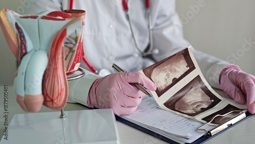Cuadro en lienzo Doctor examines medical images related to health of a patient in a clinical sett