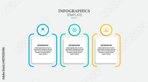 Vector infographic numbered process chart template. three steps