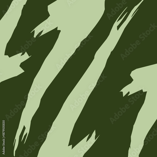 Green abstract camouflage pattern with brushstroke-like diagonal stripes