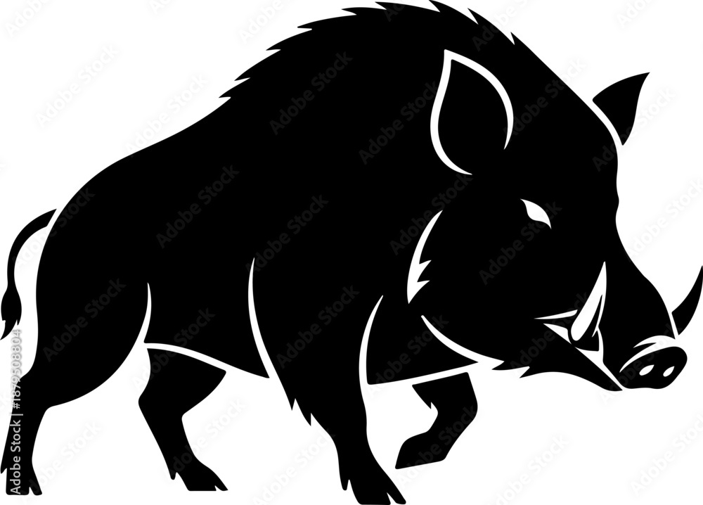 Obraz premium Boar silhouette vector illustration