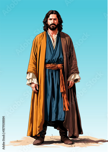 061-43-Jesus christ standing, an illustration representing spirituality, religion, and hope