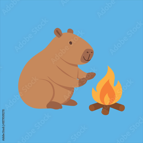 Capybara campfire scene