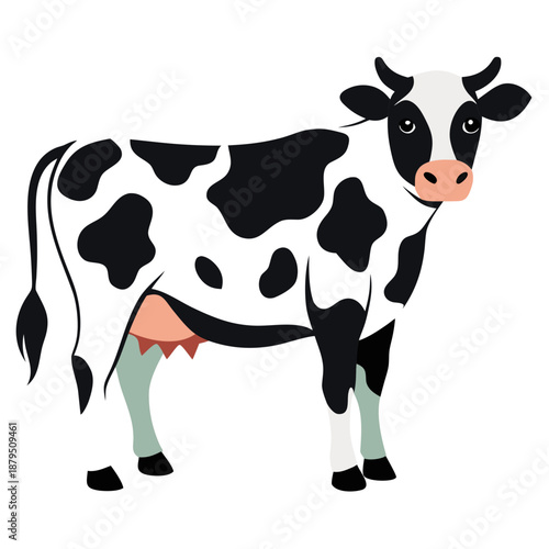 black and white cow