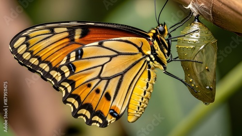 Butterfly Emerging Chrysalis