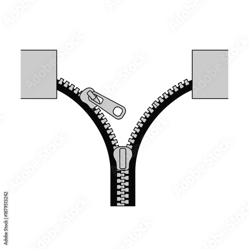 Detailed illustration of zippers and sliders