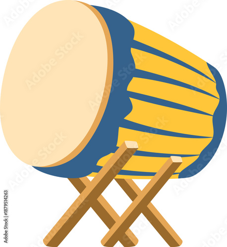 Traditional Bedug Drum Illustration