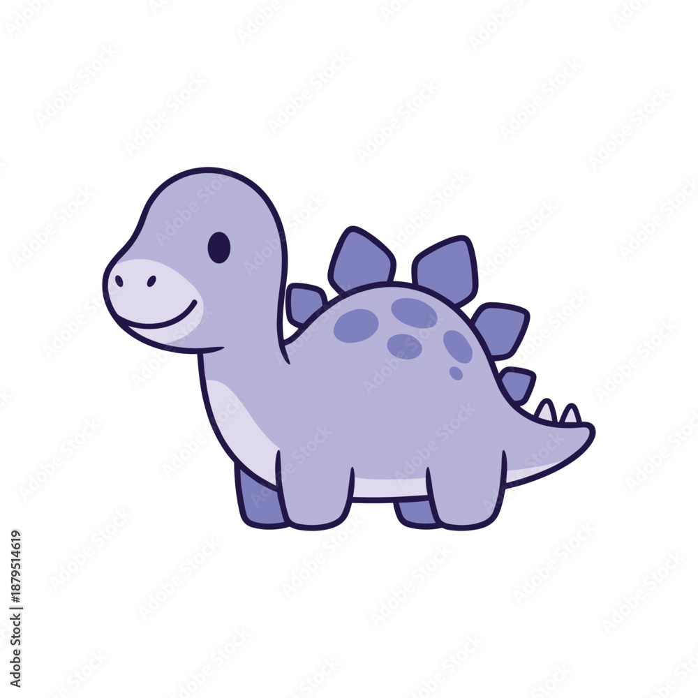 Fototapeta premium Adorable Cartoon Stegosaurus Dinosaur Illustration